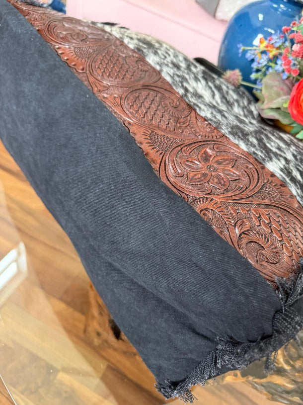 MYRA Comely Hand-Tooled Weekender Bag