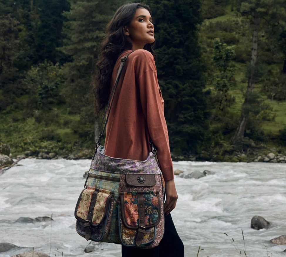 Myra Le Fleur Shoulder Bag, Vintage Inspired Quilted Handbag, Boho Crossbody