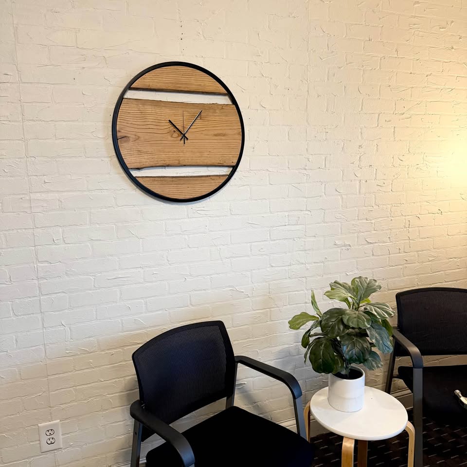 Handcrafted Live Edge Ash Wood Clock