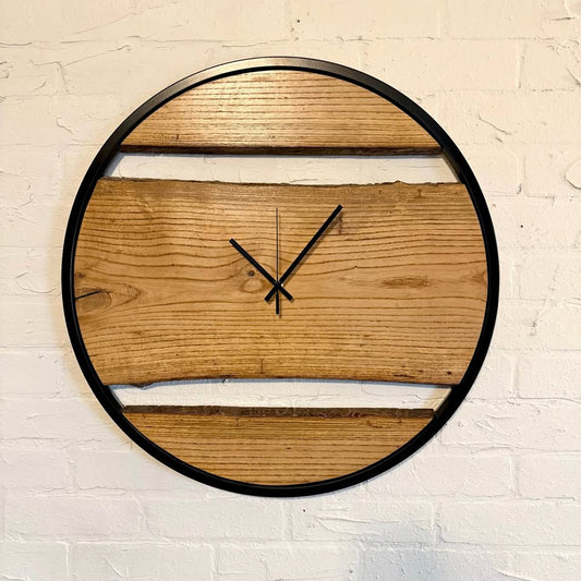 Handcrafted Live Edge Ash Wood Clock