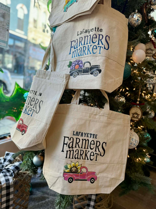 Hand Painted Farmers Market Canvas Bags - Lafayette