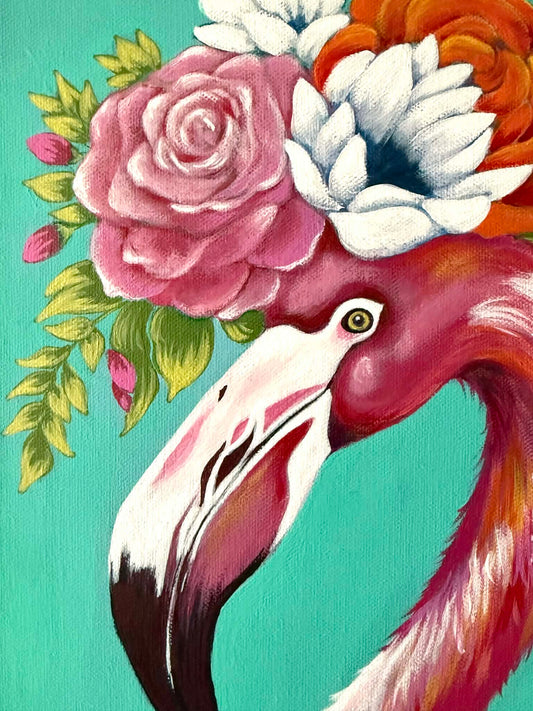 10"x20" Flamingo - Original Acrylic Painting