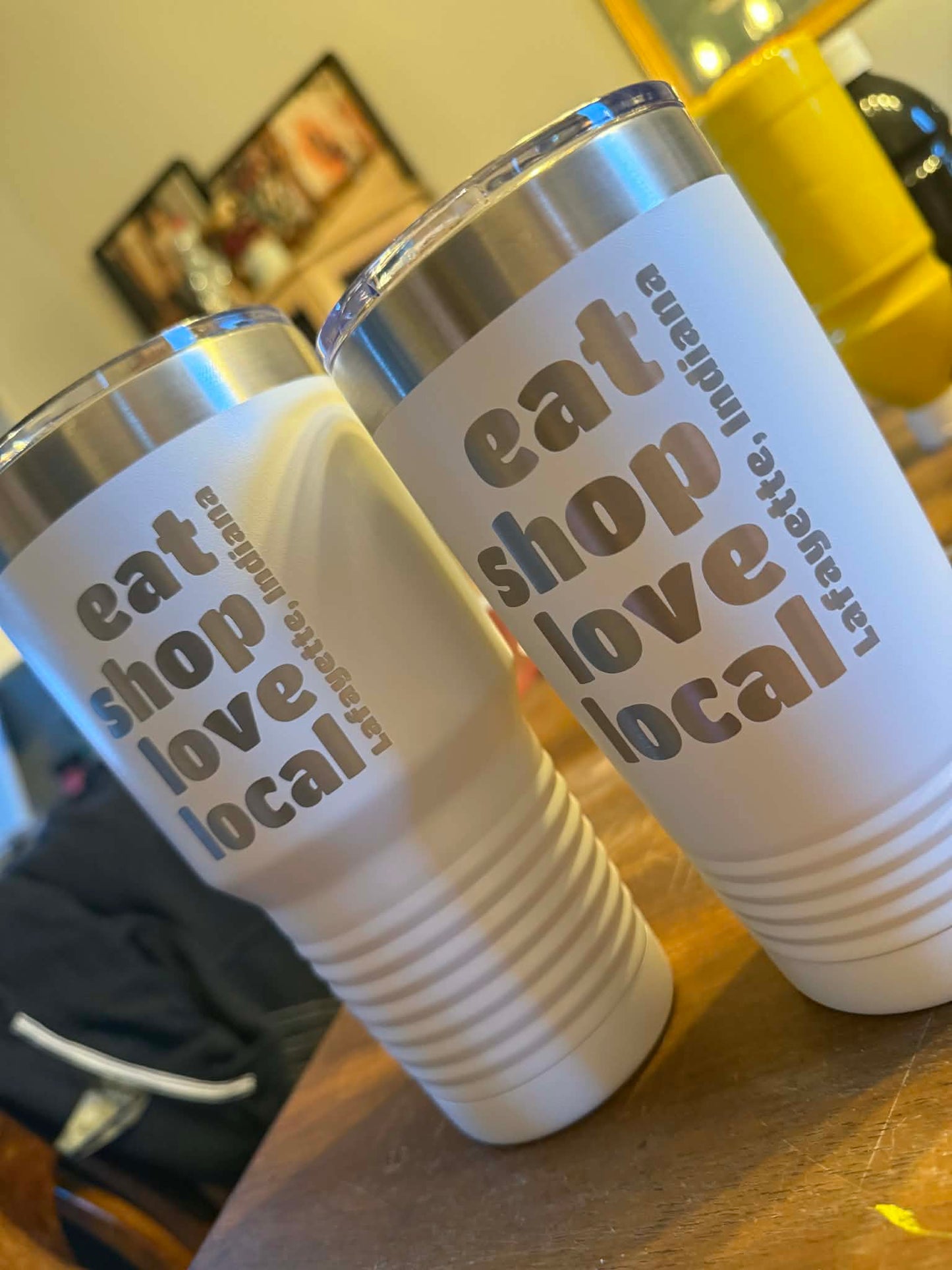 Eat Shop Love Local Stainless Tumbler - Lafayette, Indiana