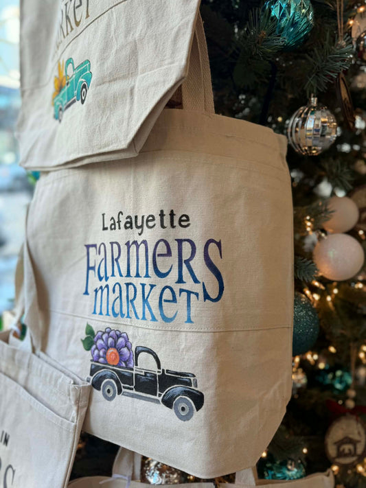 Hand Painted Farmers Market Canvas Bags - Lafayette