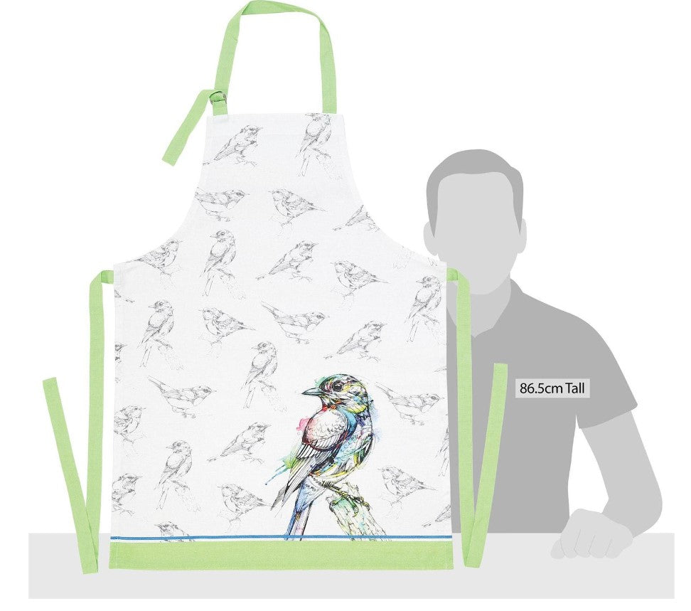 Watercolor Bird Bib Apron ~ by Izzy and Oliver