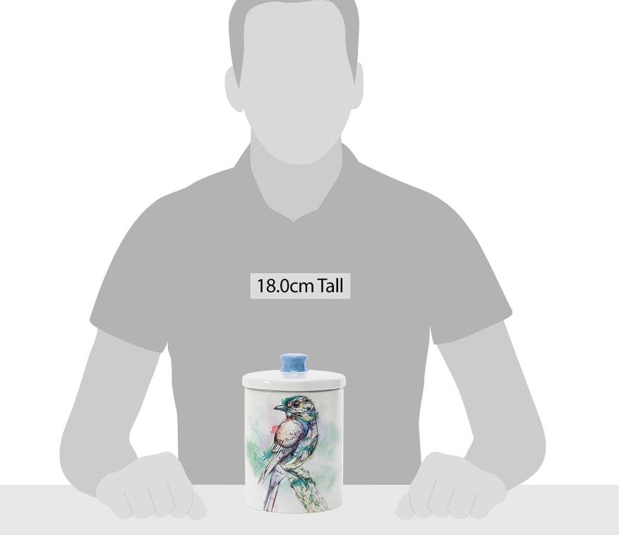 Watercolor Bird Treat Jar ~ by Izzy and Oliver