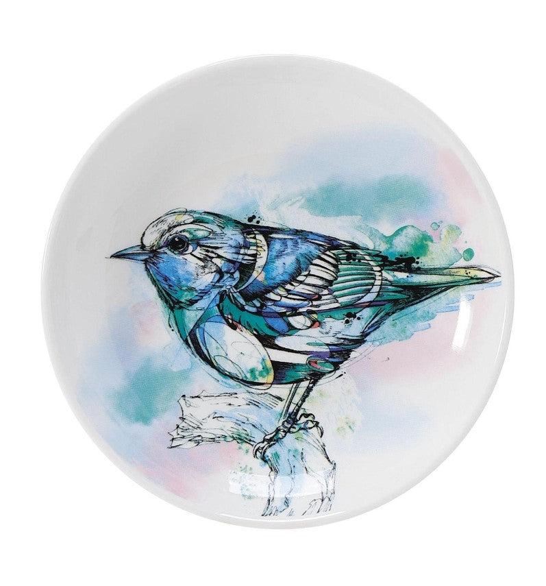 Blue Bird Appetizer Plates, set of 4 ~ by Izzy and Oliver