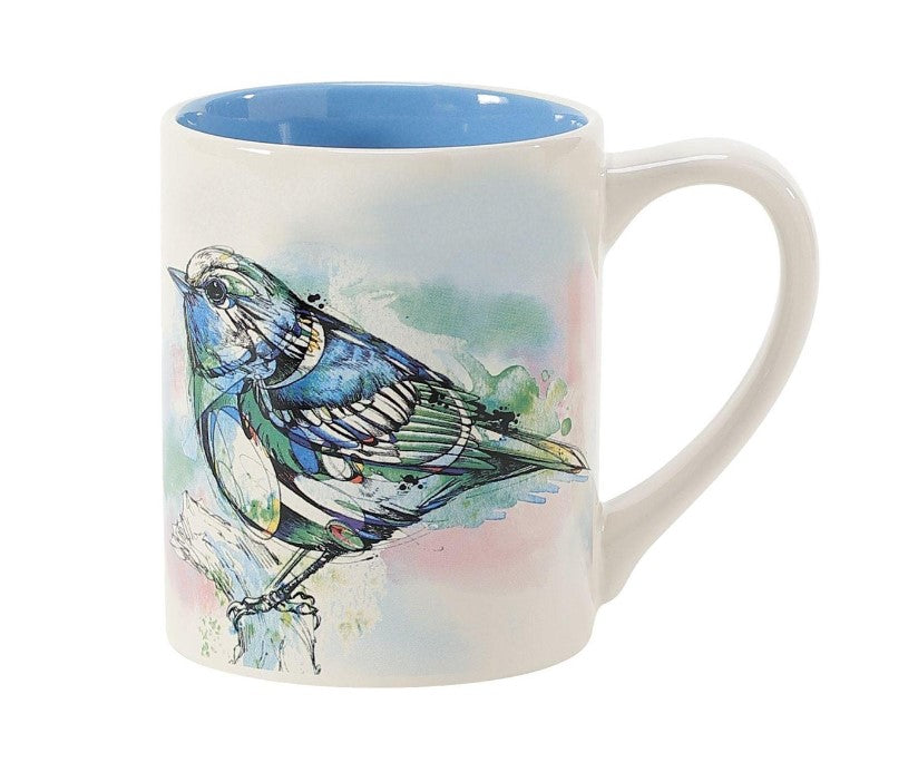 Blue Bird Watercolor Mug ~ by Izzy and Oliver