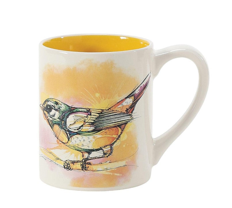 Gold Bird Watercolor Mug ~ by Izzy and Oliver