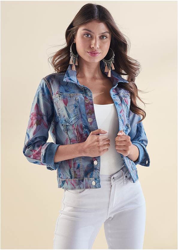 Reversible Denim Jacket - Pink Floral