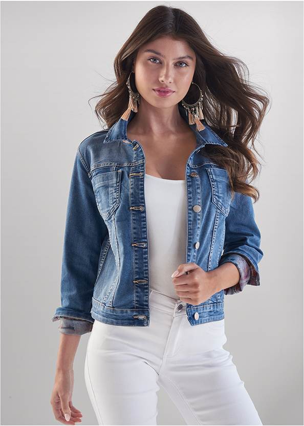 Reversible Denim Jacket - Pink Floral