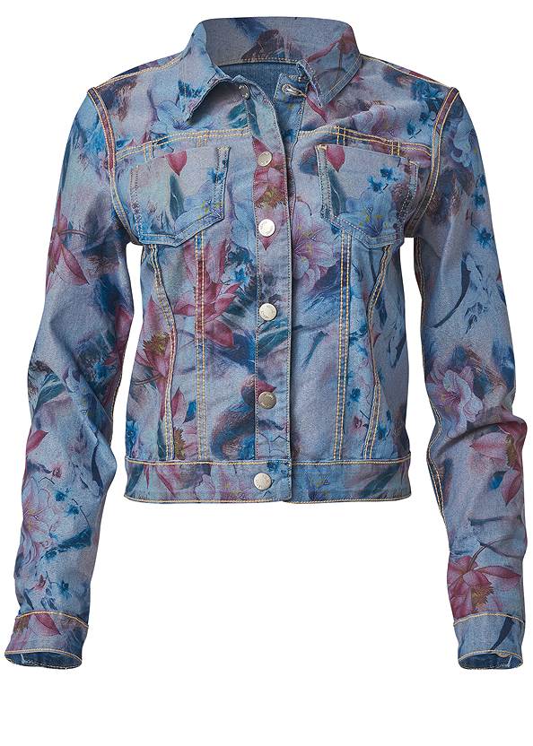 Reversible Denim Jacket - Pink Floral