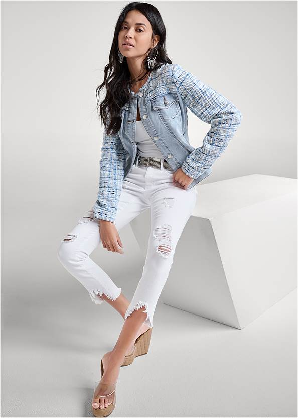 Tweed Denim Jacket, sizes 6-18