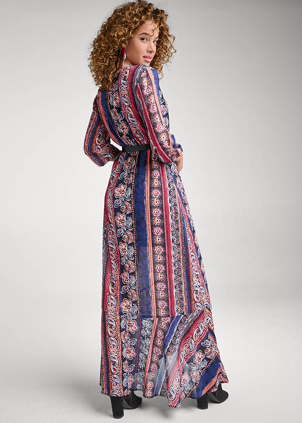 Printed Stripe Long Dress