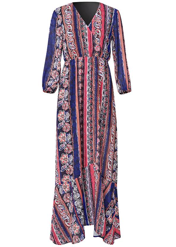 Printed Stripe Long Dress
