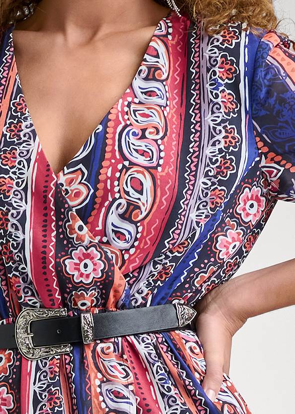 Printed Stripe Long Dress
