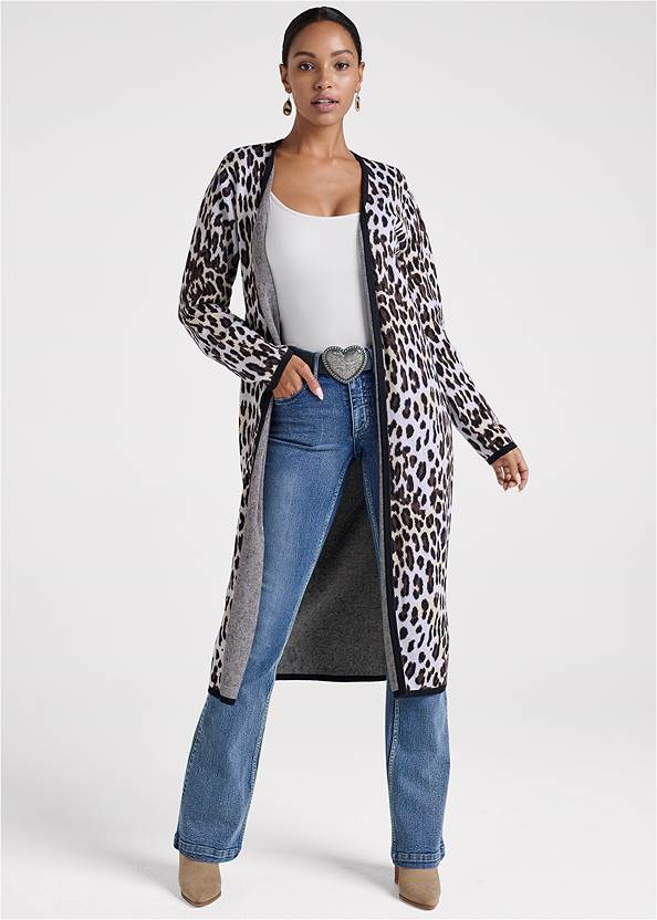 Snow Leopard Print Duster