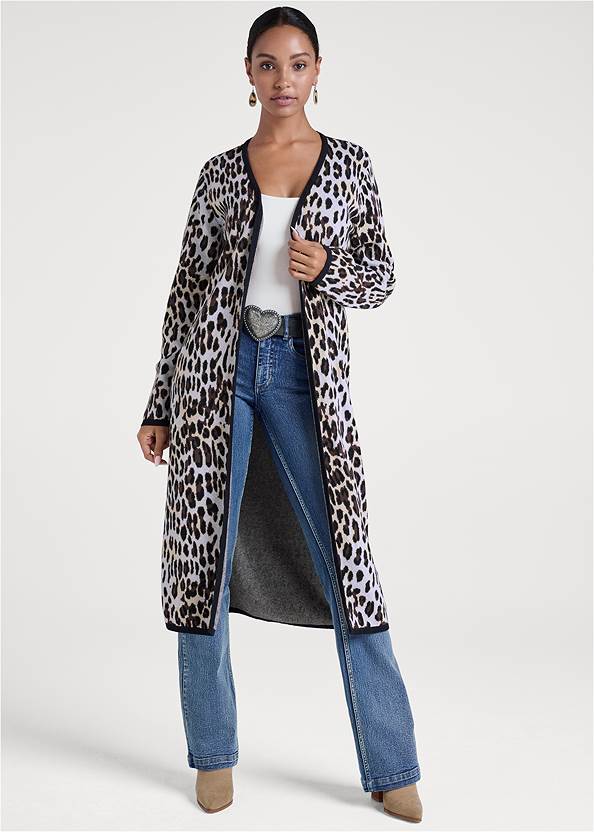 Snow Leopard Print Duster