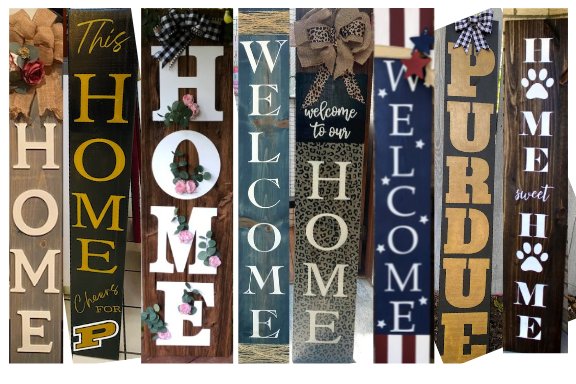 Winter Porch Leaners 48" or 24", High Quality Wood ~ Individually Hand Sanded and Painted
