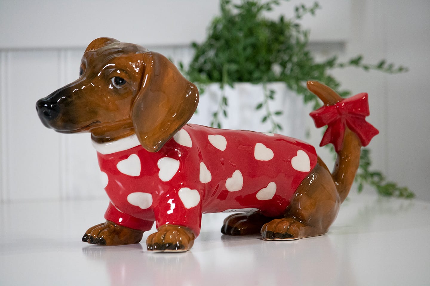 Handmade Heart Dog Dachshund Figurine