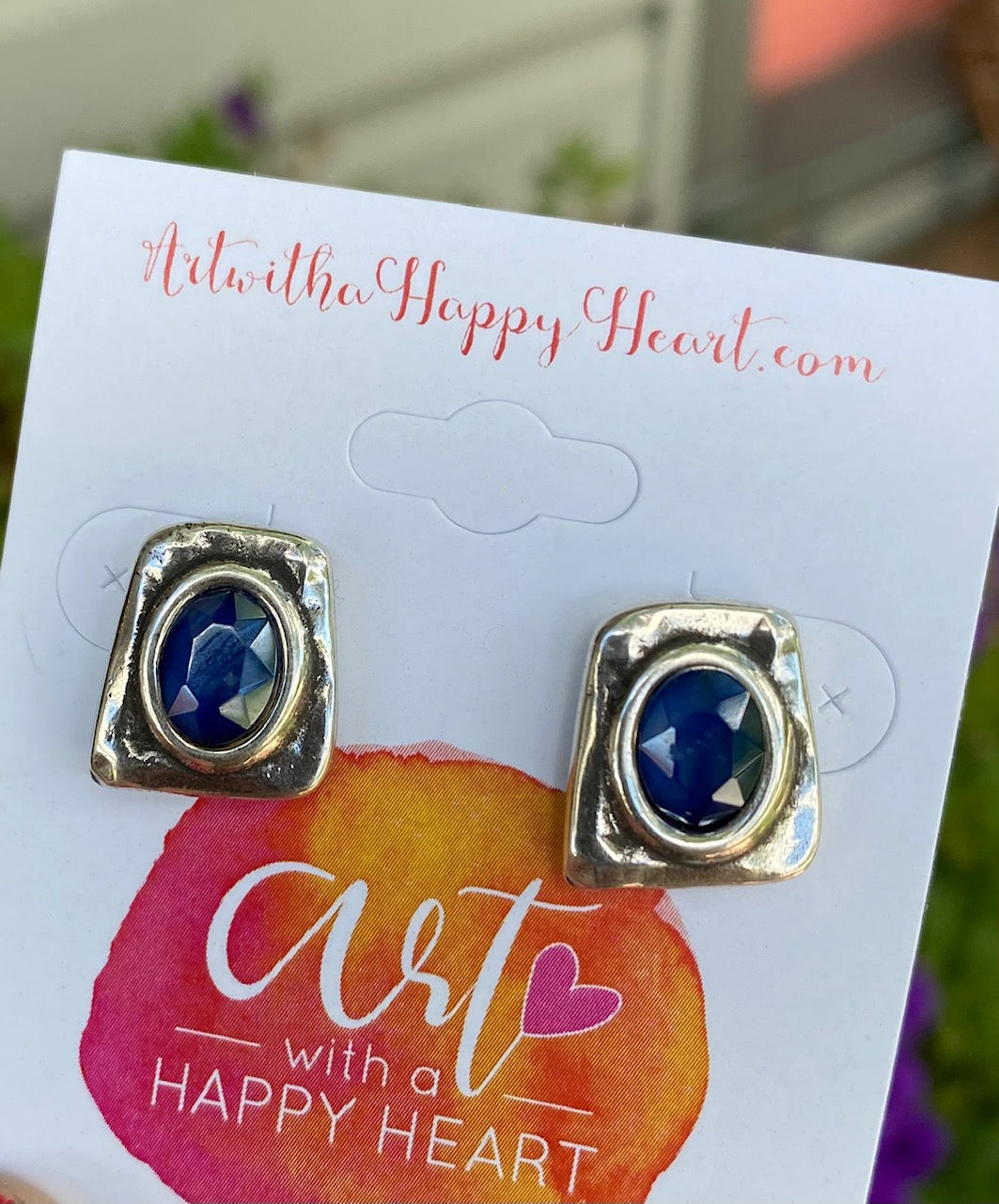 Blue Stud Silver Earrings by Andrea Nieto Jewels