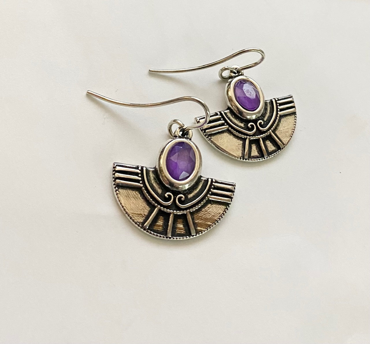 Drop Earrings with Amethyst Swarovski Crystal by Andrea Nieto Jewels