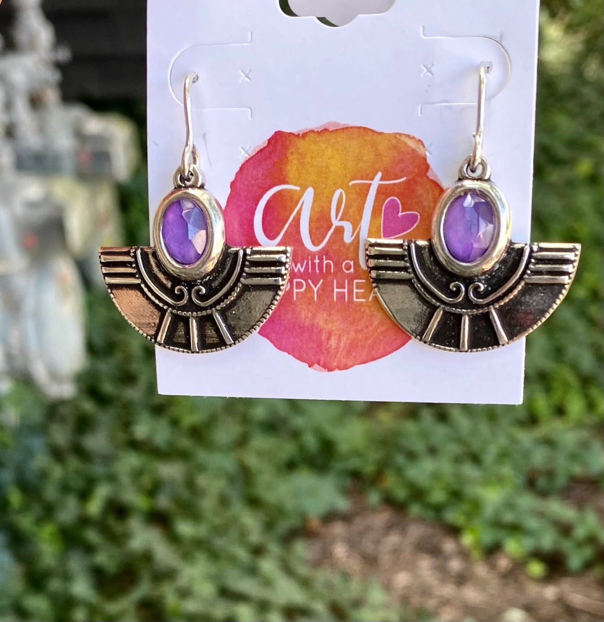 Drop Earrings with Amethyst Swarovski Crystal by Andrea Nieto Jewels