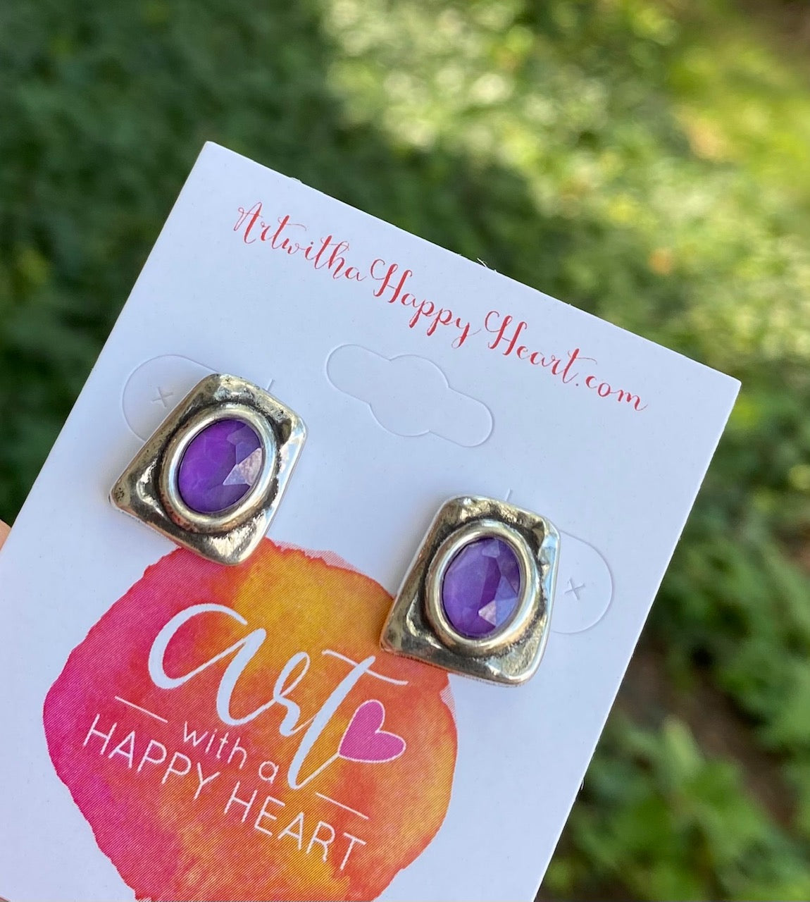 Amethyst Stud Silver Earrings by Andrea Nieto Jewels