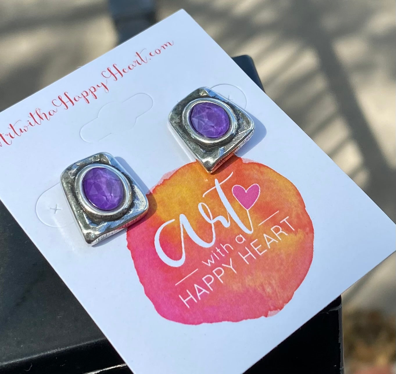 Amethyst Stud Silver Earrings by Andrea Nieto Jewels