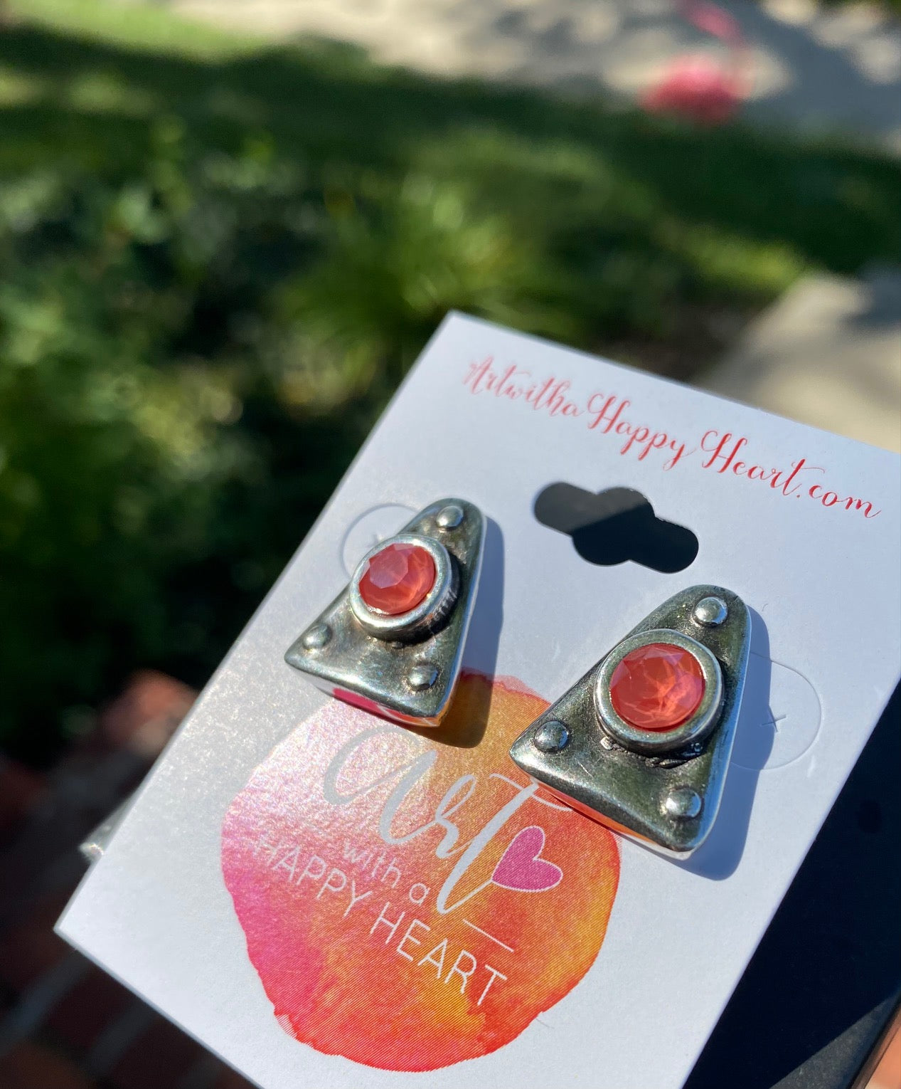 Pink Coral Stud Silver Earrings by Andrea Nieto Jewels