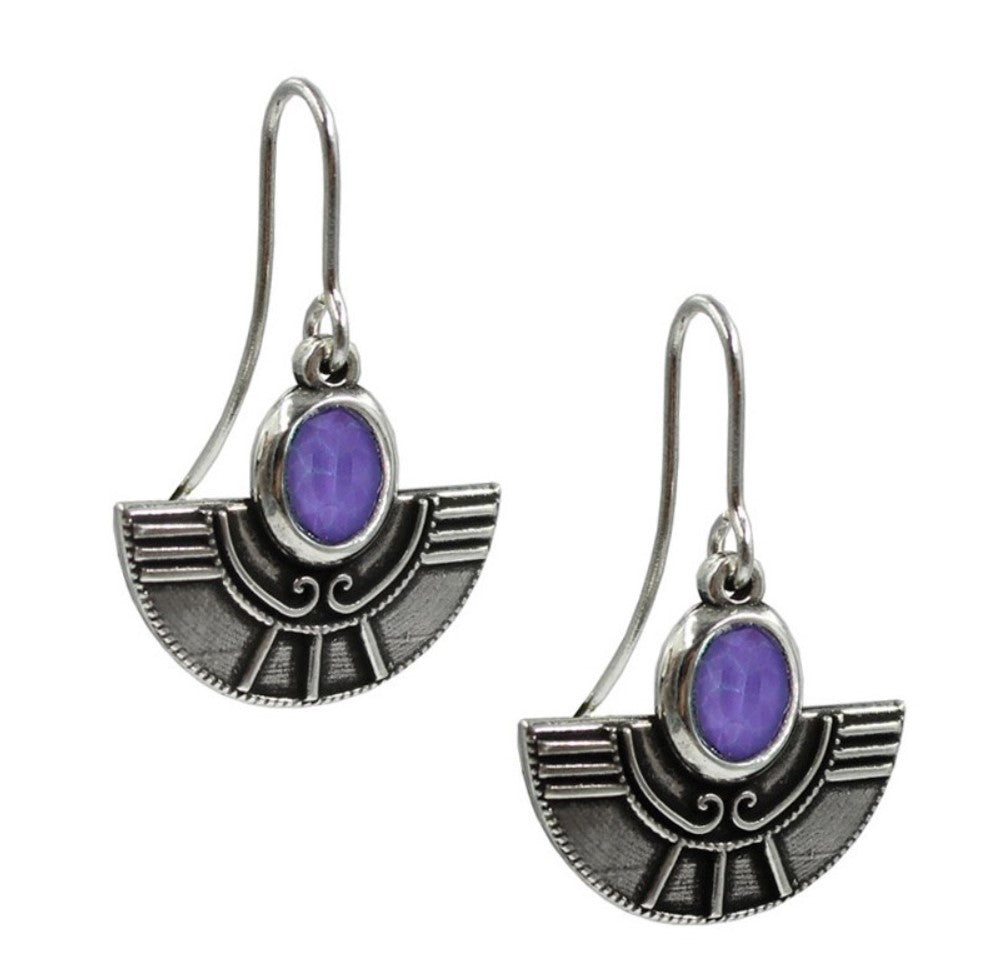 Drop Earrings with Amethyst Swarovski Crystal by Andrea Nieto Jewels