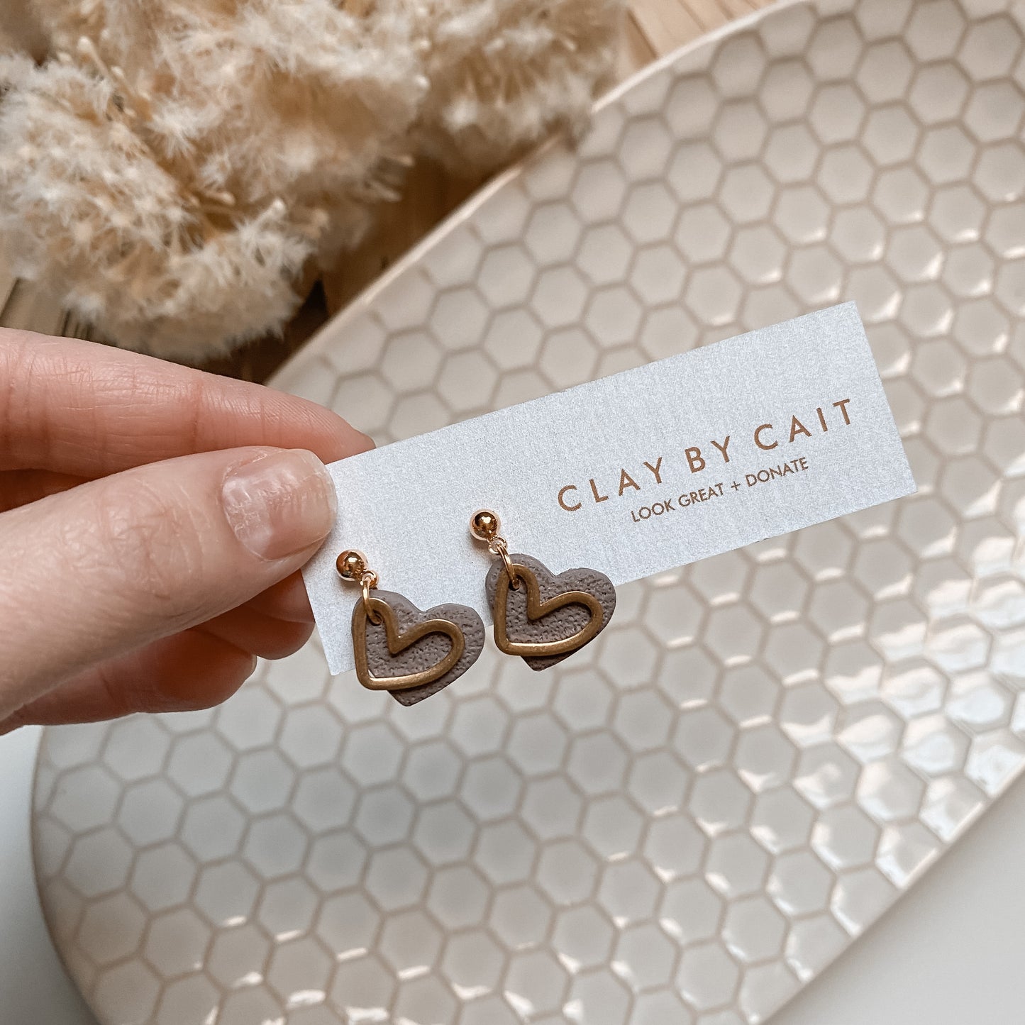 Clay by Cait ~ The Love Dangle, in Amethyst, Blush, White or Wine