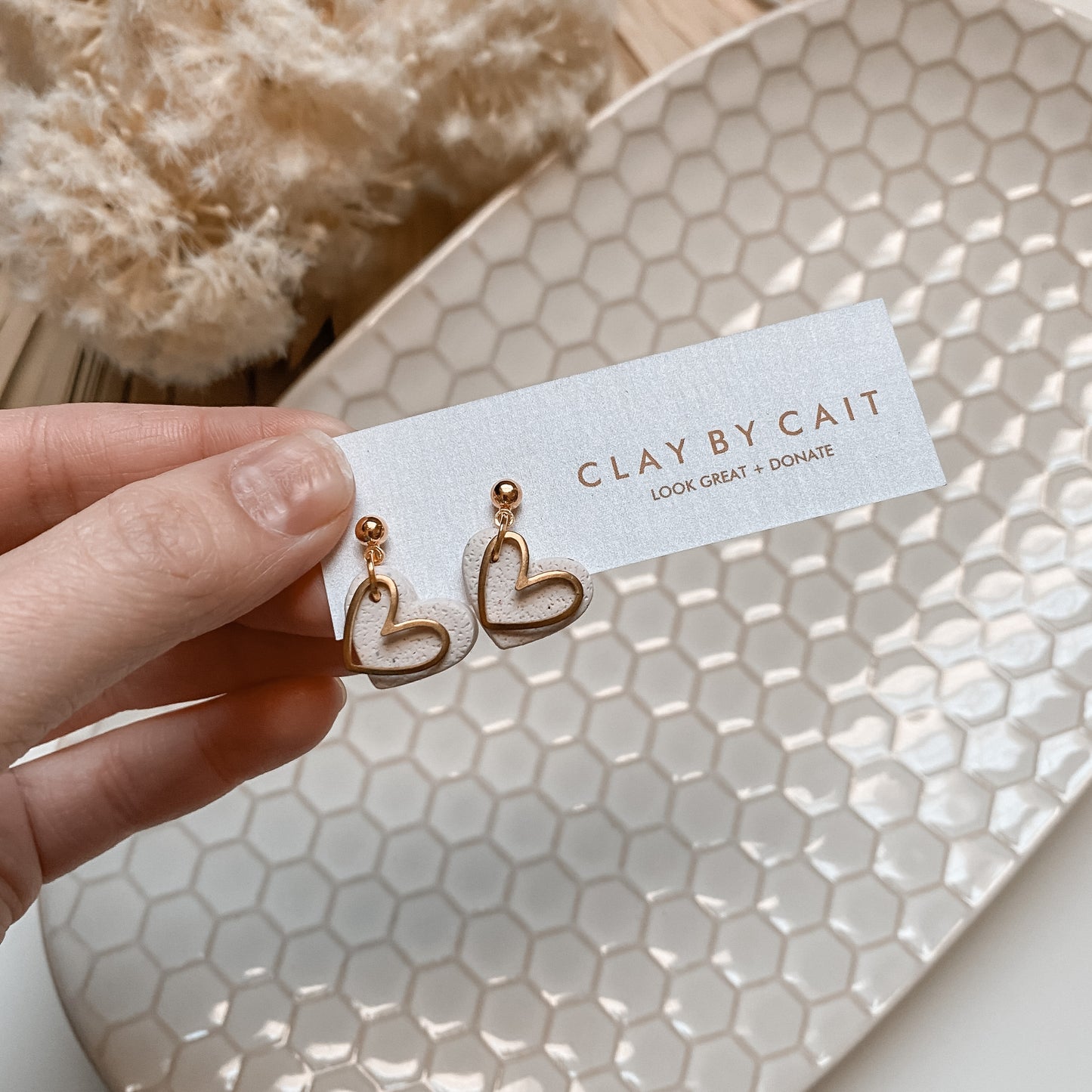 Clay by Cait ~ The Love Dangle, in Amethyst, Blush, White or Wine