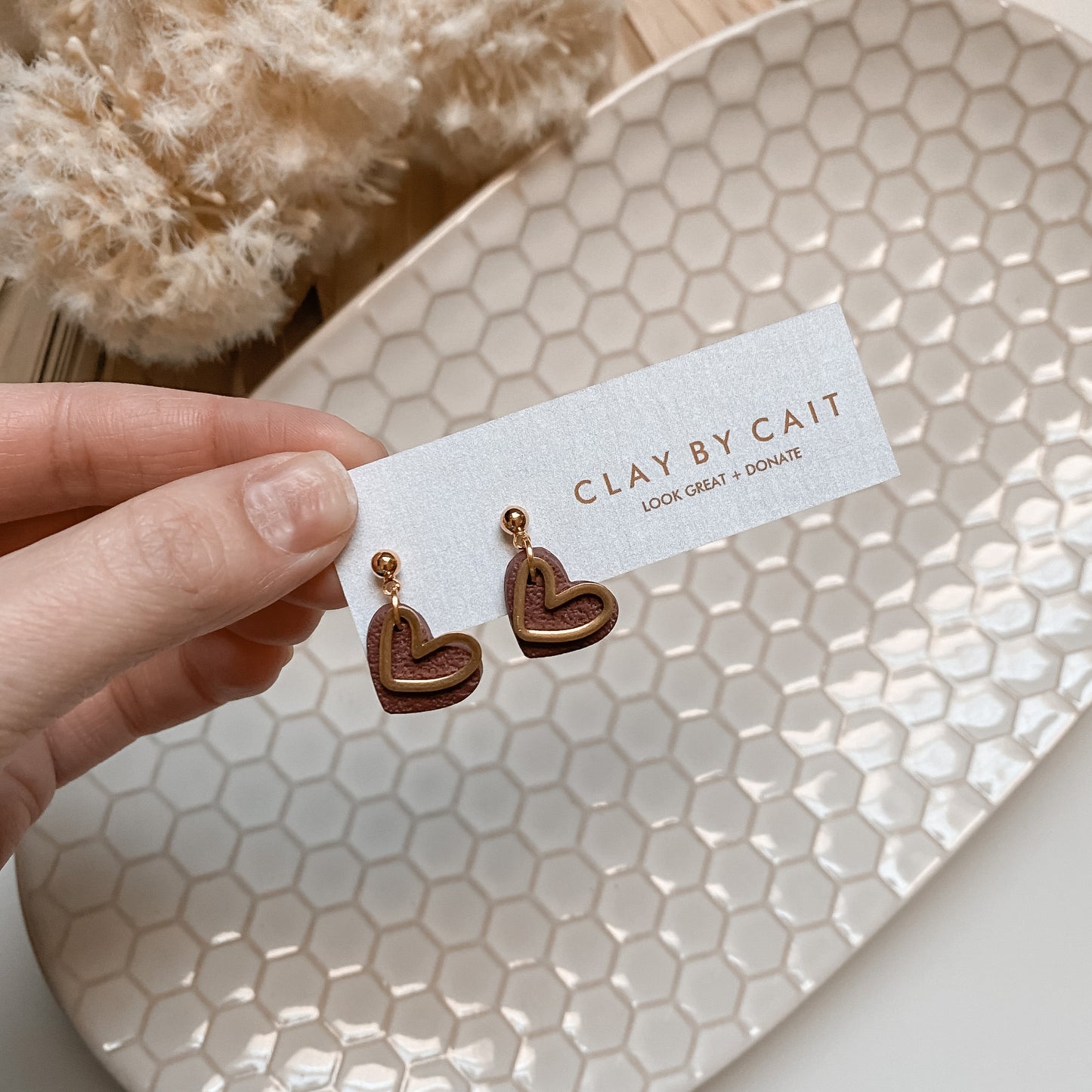 Clay by Cait ~ The Love Dangle, in Amethyst, Blush, White or Wine