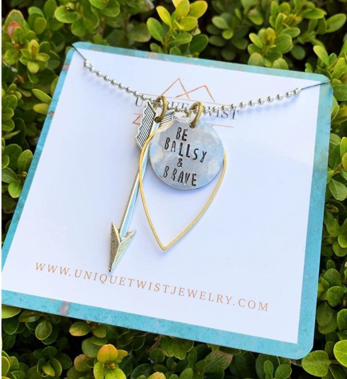 Be Ballsy & Brave Necklace by Unique Twist