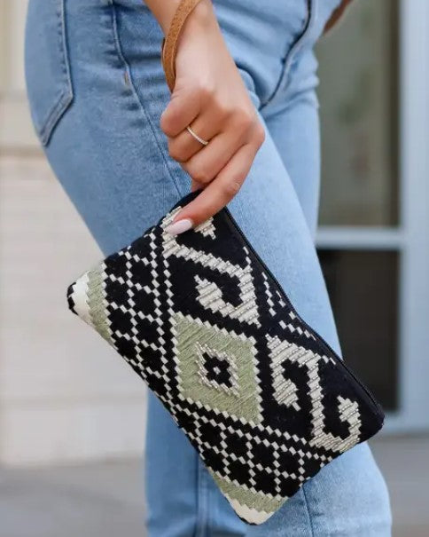 PANACHE Aztec Beaded Wristlet