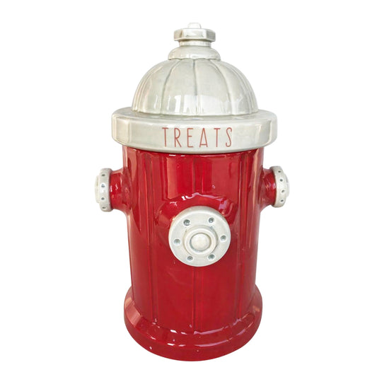 Red Handmade Fire Hydrant Treat Jar