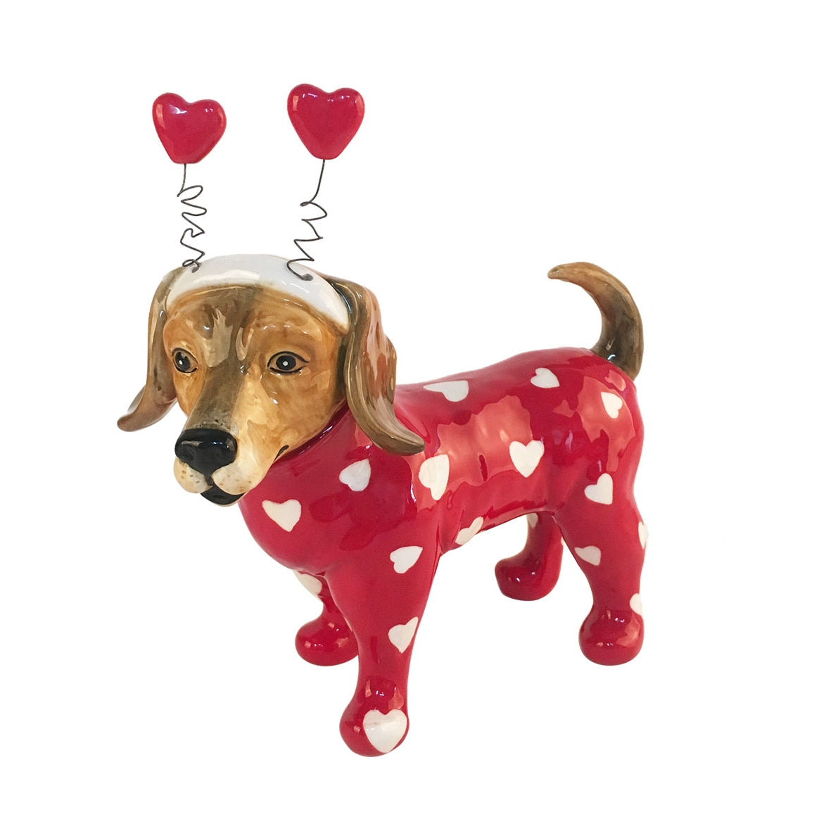 Handmade Heart Dog Figurine