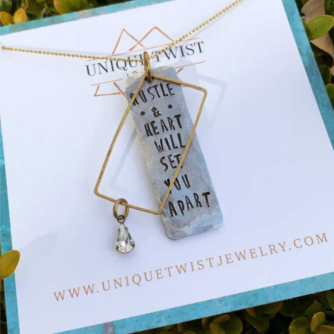 Hustle And Heart Will Set You Apart Necklace by Unique Twist