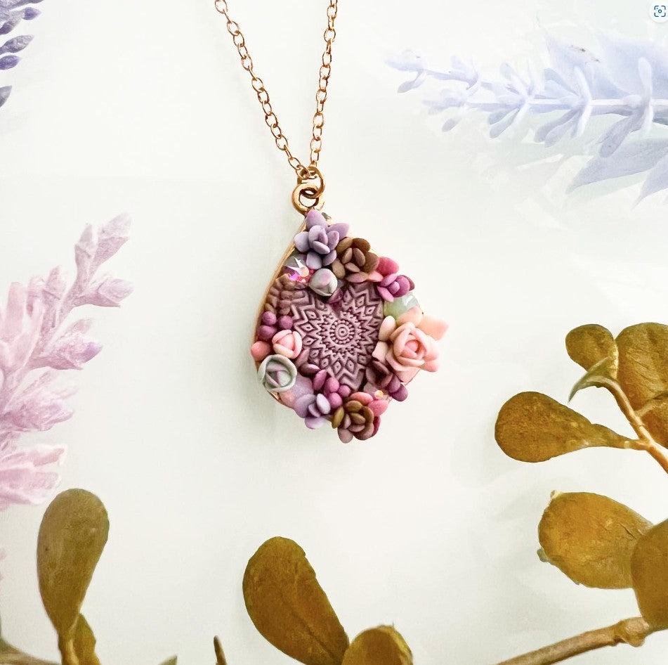 Hidden Love Necklace by Colourful Blossom ~ Gold with Cool Tones