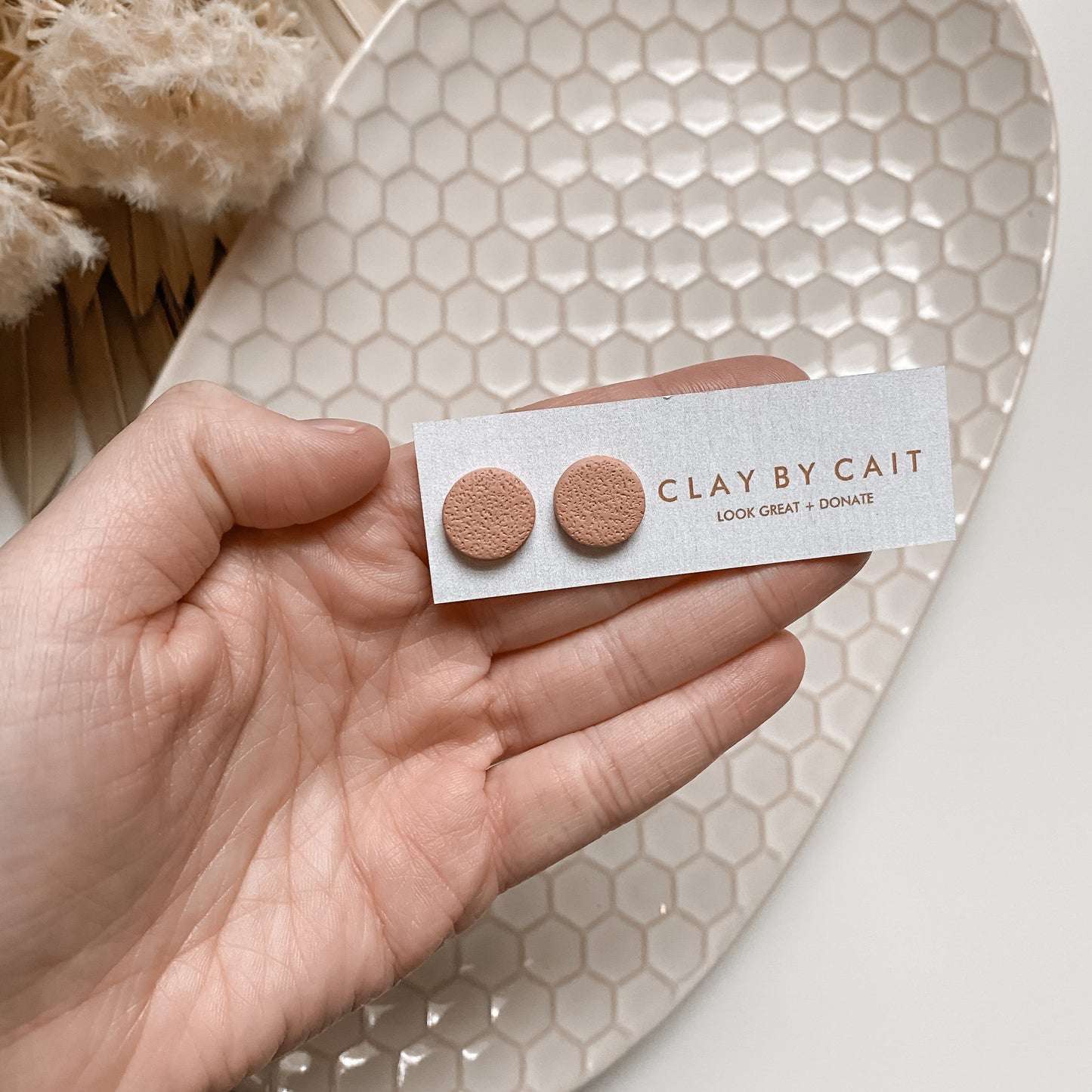 Clay by Cait ~ The Kay Clay Stud Earring in Natural