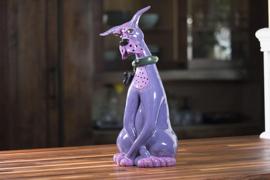 Handmade Zappy Dog Figurine - Violet