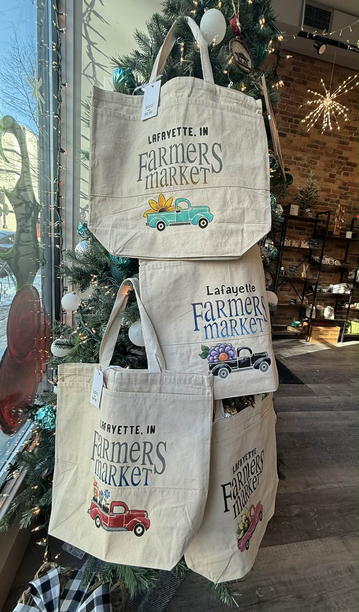 Hand Painted Farmers Market Canvas Bags - Lafayette