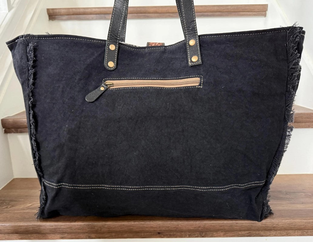 MYRA Comely Hand-Tooled Weekender Bag