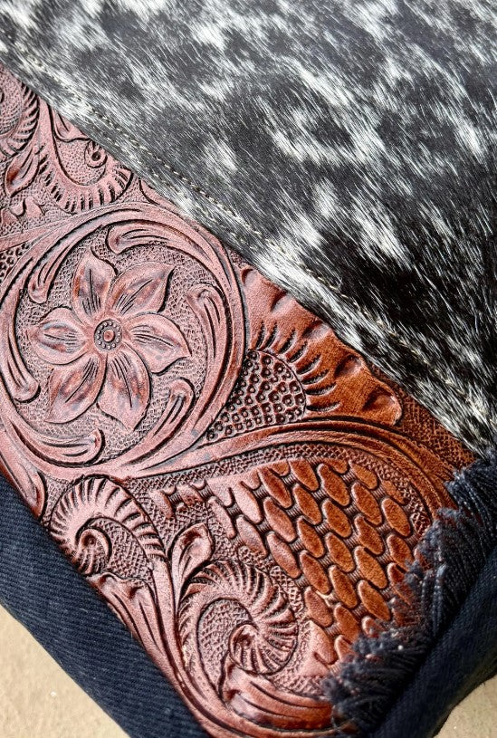 MYRA Comely Hand-Tooled Weekender Bag