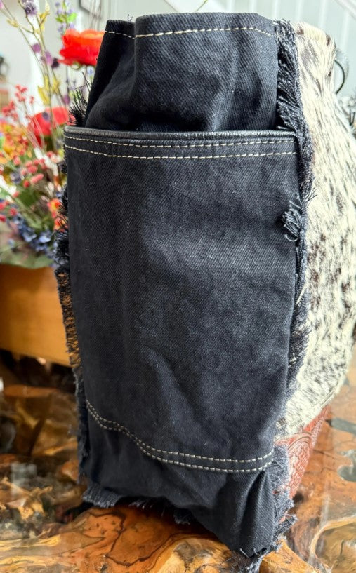 MYRA Comely Hand-Tooled Weekender Bag