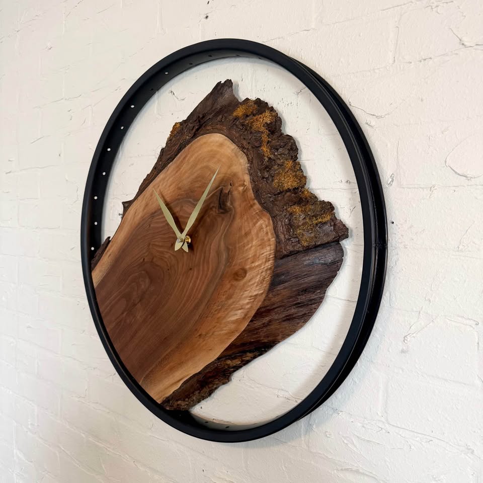 Handcrafted Live Edge Walnut Wood Clock