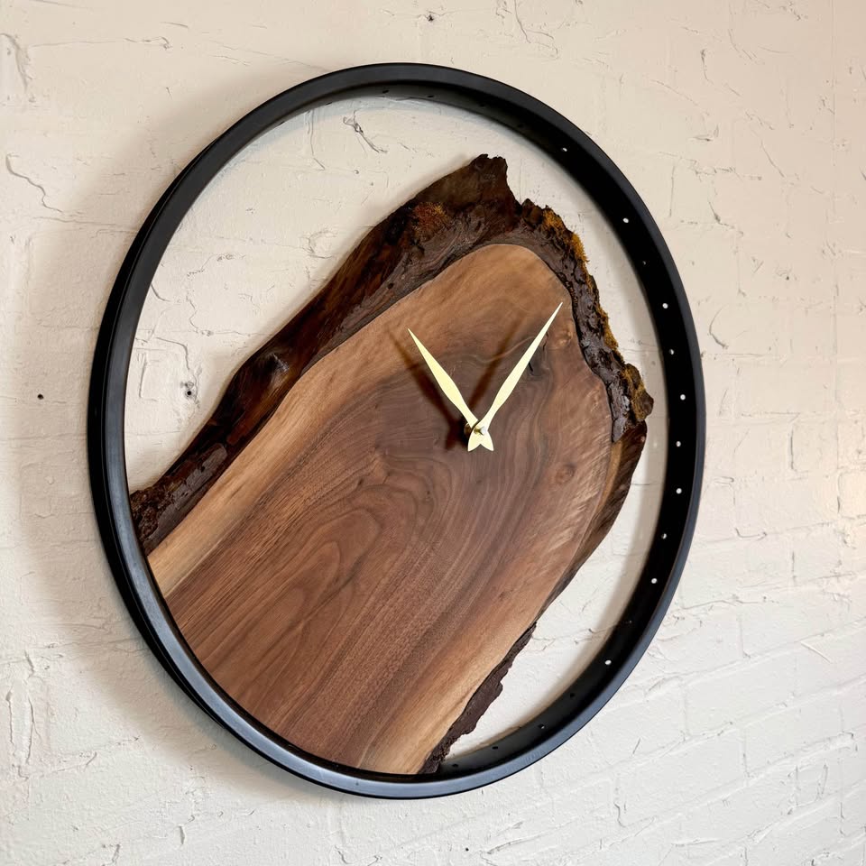 Handcrafted Live Edge Walnut Wood Clock