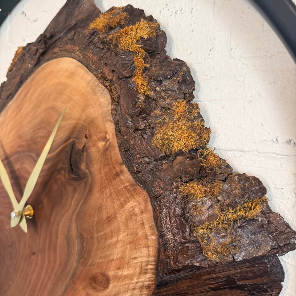 Handcrafted Live Edge Walnut Wood Clock