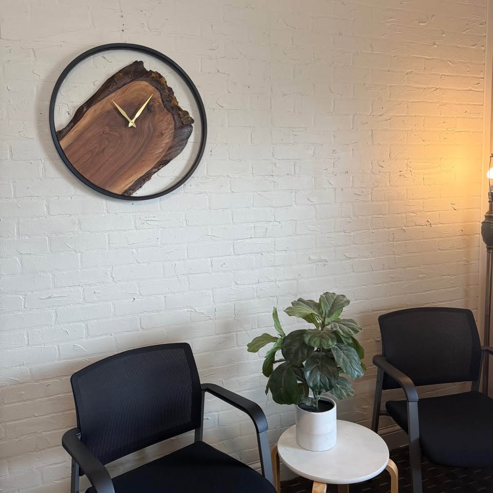 Handcrafted Live Edge Walnut Wood Clock